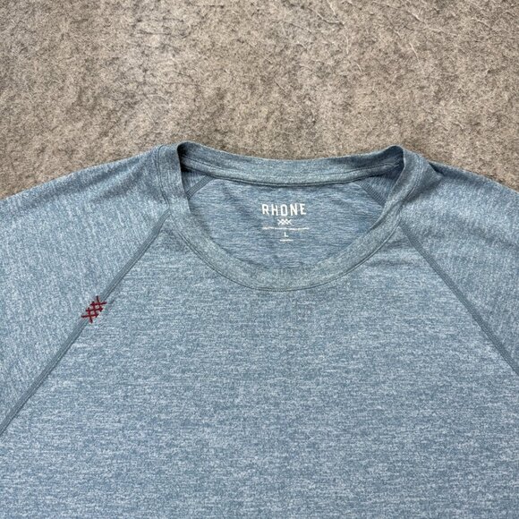 Rhone Reign Shirt Men L Blue Nylon Stretch Performance Training Athletic - Picture 1 of 12